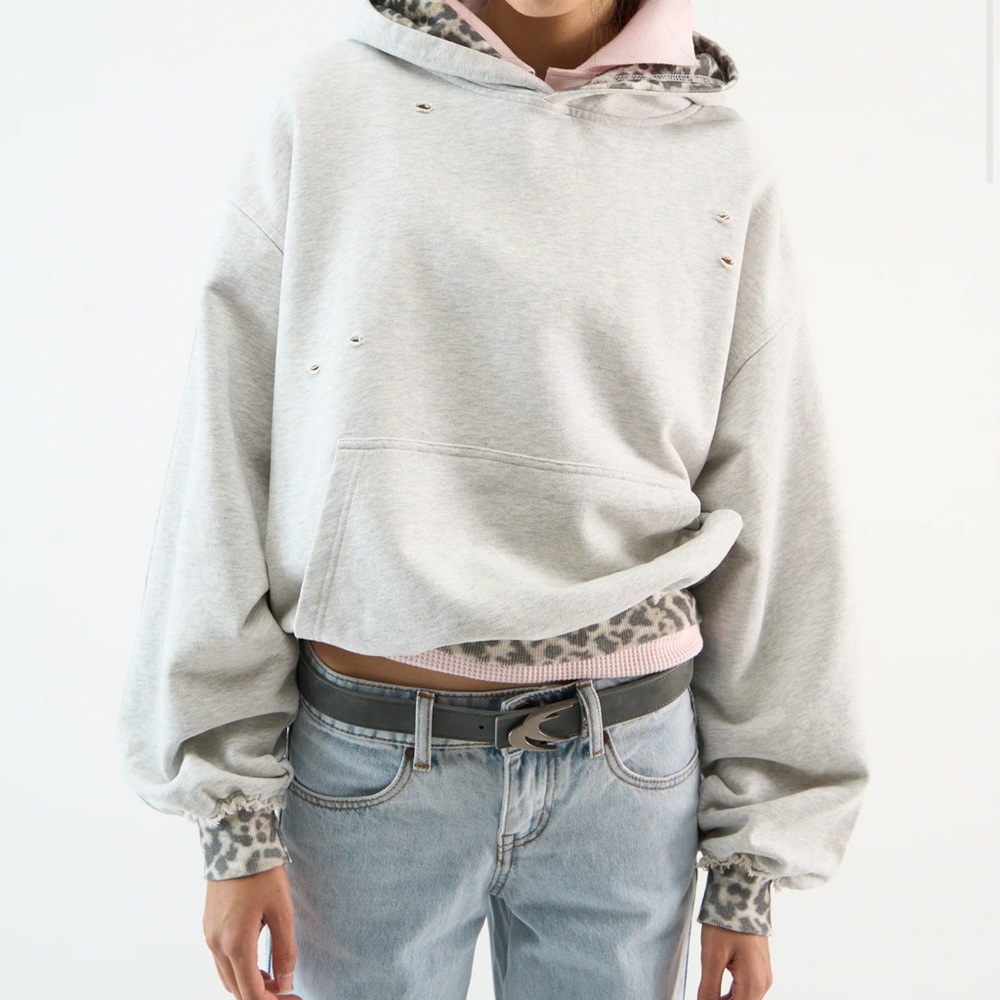 Scuffers Leo Grey Melange Women's Leopard Print Hoodie